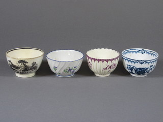 4 18th Century English Creamware teabowls
