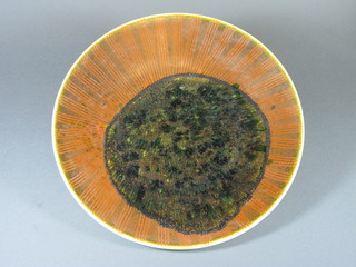 A brown glazed Poole Pottery Studio charger 13.5"