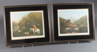 After R B Davis, two 19th Century coloured prints, engraved by  R G Reeve, shooting studies "Pheasant Shooting" and "Grouse  Shooting", having verre eglomise mounts 16"h x 19"w