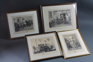 After W Dendy Sadler, 4 engravings "Interior Views" signed in  pencil to margins, the largest 20"h x 14"w