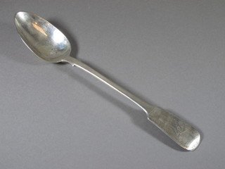 A Georgian silver fiddle pattern serving spoon, London 1833 probably by James Hobbs, London, 3.5 ozs