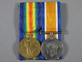 A pair, British War medal and Victory medal to G-212441 Pte. H Davis Royal West Kents, court mounted