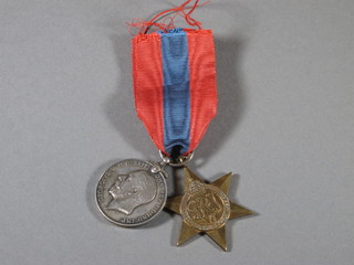 A George V Second Type Imperial Service medal to Colin  Macfarlan together with an Africa Star