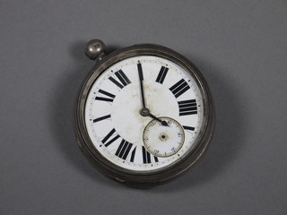 Manoah Rhodes & Son Bradford, a 19th Century silver cased  pocket watch no.36783 with Roman and Arabic enamelled dial