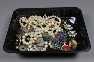 A coin bracelet and a quantity of various costume jewellery