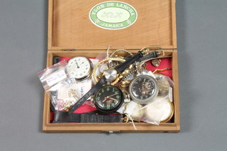 A 1930's Smiths Magnetic automobile clock and sundry pocket  watches and wristwatches