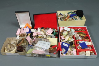 A large and comprehensive collection of costume jewellery including minor silver items etc