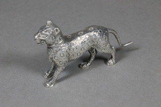 A silver model of a standing lynx, 3 ozs, presented as gift from the Worshipful Company of Goldsmiths, cased