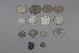 2 American dollars 1923 and 1928 and a collection of silver coins