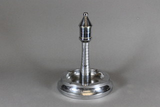 A table lighter in the form of a light house the base incorporating an ashtray marked Presented to F Hale HMS Tanatside 1943 9"