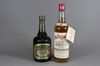 A 26 2/3 fl oz bottle of 12 year old Inchgower Malt Whisky  together with a 26 2/3 fl oz bottle of Bowmore Malt Whisky,  boxed