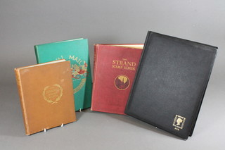 An Improved stamp album, a green Royal mail stamp album, a  red Strand stamp album and an Ace stamp album