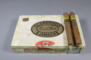 2 Mr Churchill Hatuey cigars contained in a Temple Hill cigar  box
