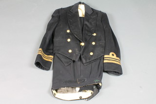 A Royal Navy Lieutenant Commander's mess kit comprising  jacket, trousers and waistcoat by Gieves