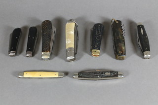 A collection of Sheffield and other pen knives