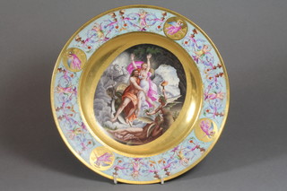 A Royal Vienna porcelain plate decorated a classical scene 10"  ILLUSTRATED