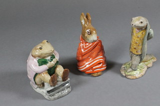 A Beswick Beatrix Potter figure - Sir Isaac Newton 1973, 1 other  Mr Jackson 1974 and 1 other Poorly Peter Rabbit 1976, boxed