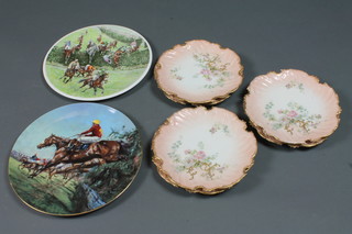6 Edwardian Limoges porcelain plates with floral decoration - 2 cracked, 3 chipped and 2 Coalport plates