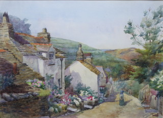 A B Furneaux, early 20th Century School, watercolour on paper,  a Boscastle street scene 11"h x 15"w