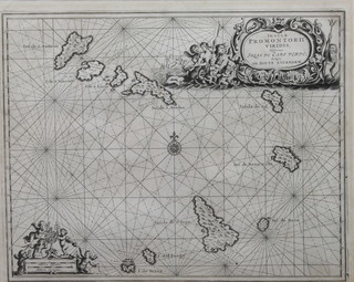 An 18th Century map of the Caribbean Islands of Cape Verde  9.5"h x 12"w
