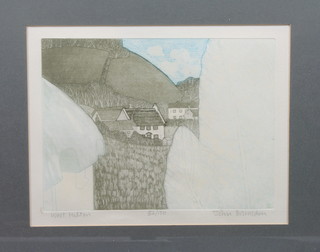 John Brunsden, 20th Century School, a limited edition coloured print "West Milton", 52/150, 8.75"h x 11.75"w