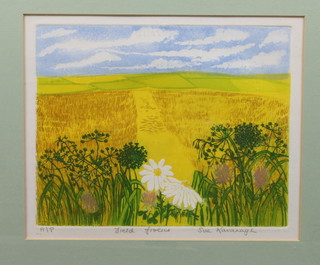 Sue Kavanagh, 20th Century School, a limited edition coloured print, "Field Frolics", artist proof, 8.25"h x 10.25"w