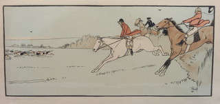 Cecil Aldin, late 19th Century British School, a comical coloured print "Gone Away", published by Louis Meyer, 8"h x 18"w