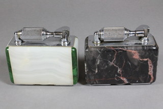 2 chrome and marble finished table lighters by McMurdo