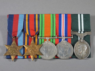 A group of 5 medals to 865651 Leading Aircraftman H S Davis Auxiliary Air Force comprising 1939-45 Star, Burma Star,  Defence War medal, George VI issue Air Efficiency Award