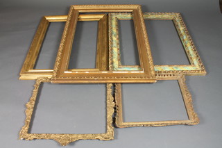 5 19th Century and later giltwood picture frames, the largest  39"h x 29"w