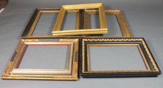 A collection of 6 19th Century and later giltwood and ebonised picture frames, the largest 33" x 30"