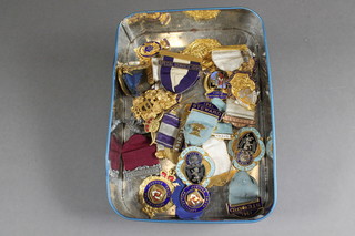 9 various enamelled Masonic charity jewels and 6 Buffalo jewels