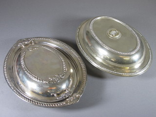 2 silver plated entree dishes and covers