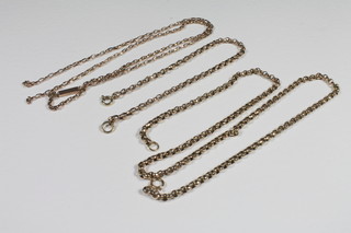 3 gold belcher link necklaces, f,