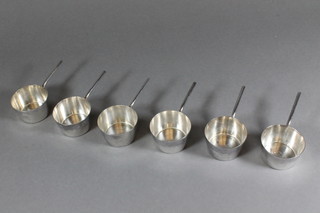 6 silver plated brandy saucepans by Hukin & Heath and retailed  by Bristol Goldsmiths Alliance
