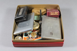 A collection of razors, wristwatches etc