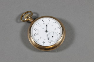 An Eaton & Co open faced gold plated pocket watch