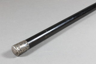 An ebony evening cane with silver mount