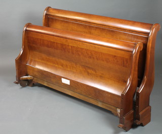 A reproduction cherrywood sleigh bed in the 18th Century  French taste 60"w