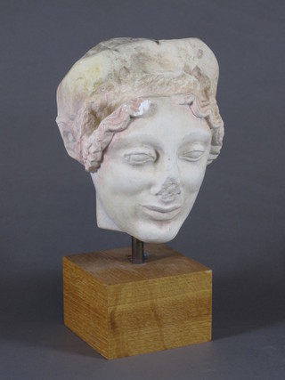 After the antique, a resin portrait bust of a classical lady 7"