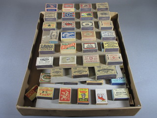 A collection of match boxes