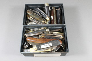A collection of Sheffield and other pen knives and a large collection of sundry pen knives including Sheffield blades etc