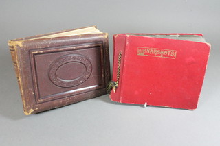 A Victorian leather photograph album and 1 other