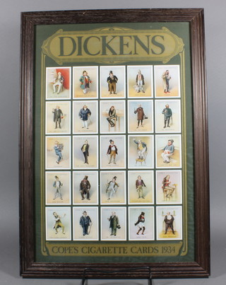 A set of 25 Cope's cigarette cards, Dickensian characters, framed