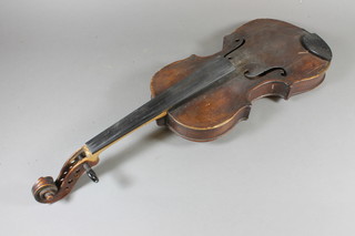 A violin, the back marked AS4 14.5"