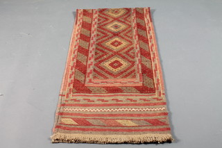 A Persian Sumar runner with 7 octagons to the centre 97" x  22.5"