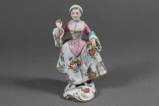 A 19th Century Continental porcelain figure of a standing lady 5"