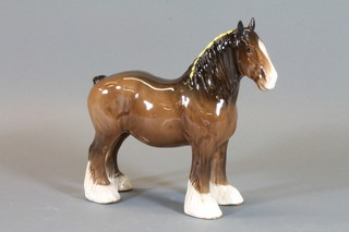 A Beswick figure of a standing shire horse 8.5"