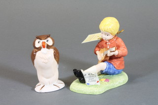 A Royal Doulton Musical Collection Christopher Robin strums a mandolin, complete with certificate and a Beswick Walt Disney  owl