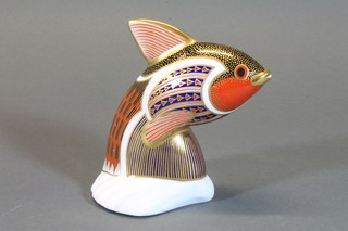 A Royal Crown Derby Guppy pattern tropical fish, the base  marked XL 5"